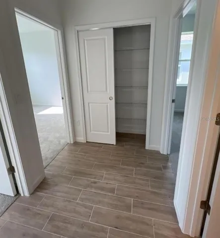 a view of wooden door