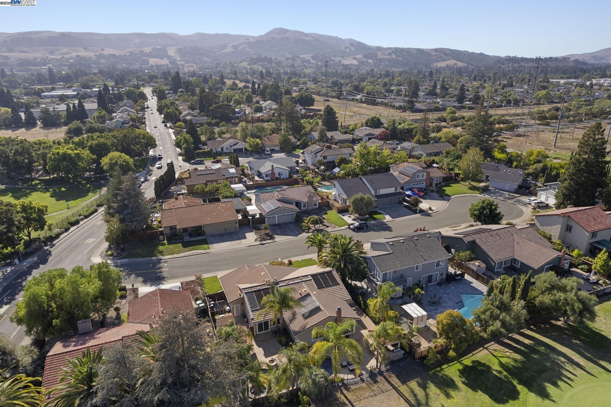 820 Pinehurst Place San Ramon, CA 94583 - Photo 50 of 54 an aerial view of a city with lots of residential buildings
