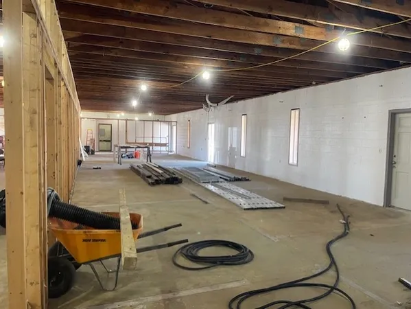 a room with furniture