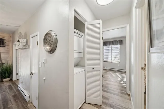 a view of a hallway with elevator