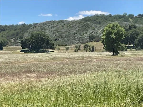 a view of a yard and mountain view