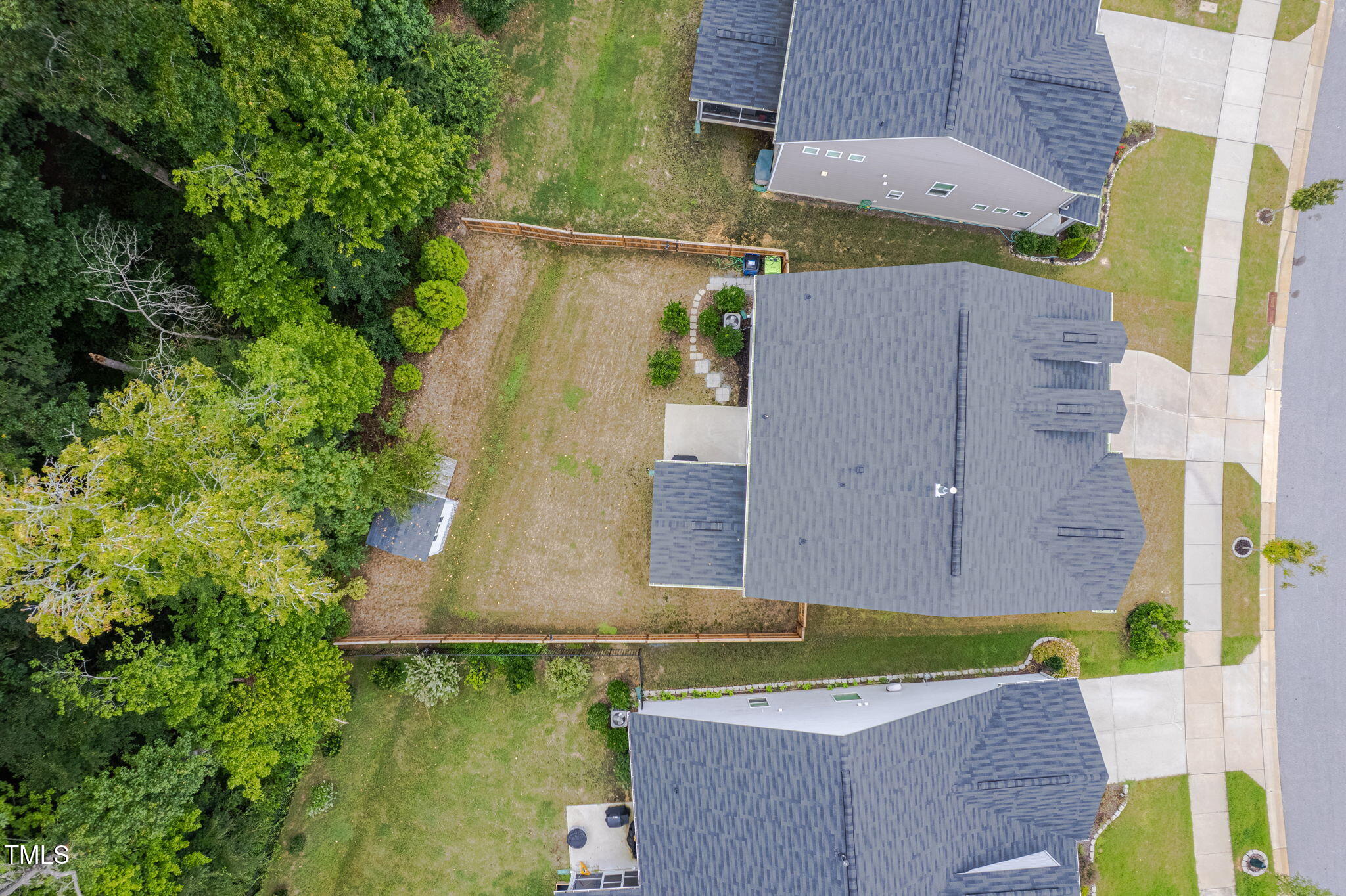 3213 Douglas Fir Road Raleigh, NC 27616 - Photo 34 of 44 an aerial view of a house with a yard basket ball court and outdoor seating