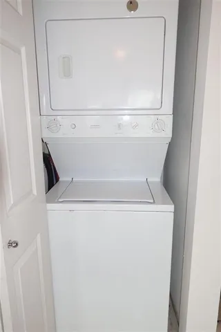 a close up view of washer and dryer with washer