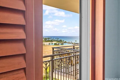 a view of a glass door