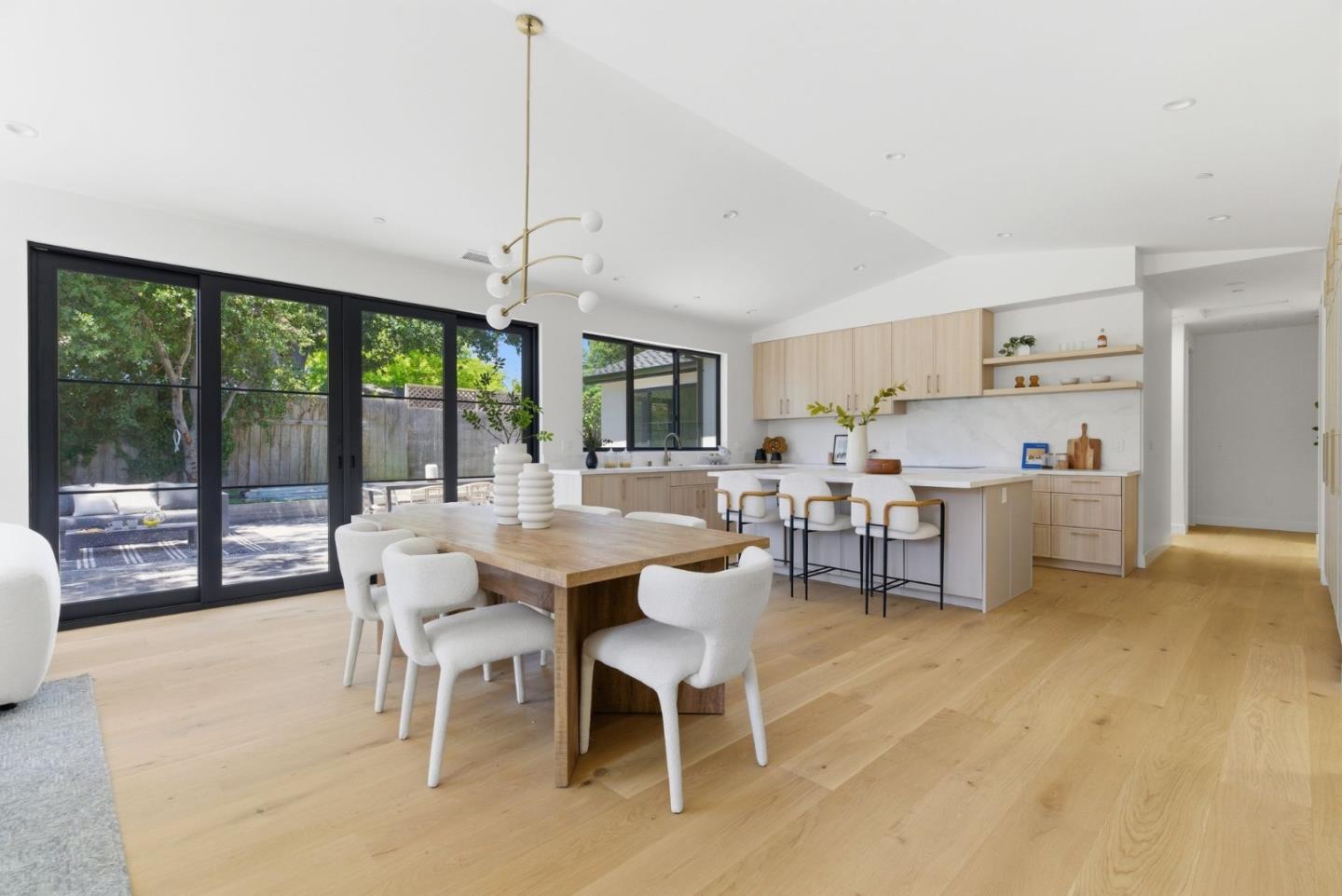 680 North San Antonio Road Los Altos, CA 94022 - Photo 4 of 19 a dining room with furniture and a floor to ceiling window