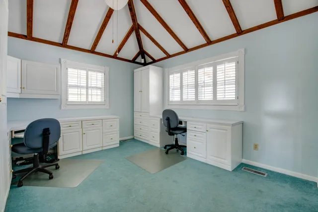 a view of workspace with a window