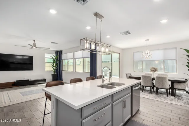 a kitchen with counter space and sink