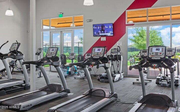 10029 East Tahoe Avenue Mesa, AZ 85212 - Photo 41 of 52 a room with gym equipment and windows