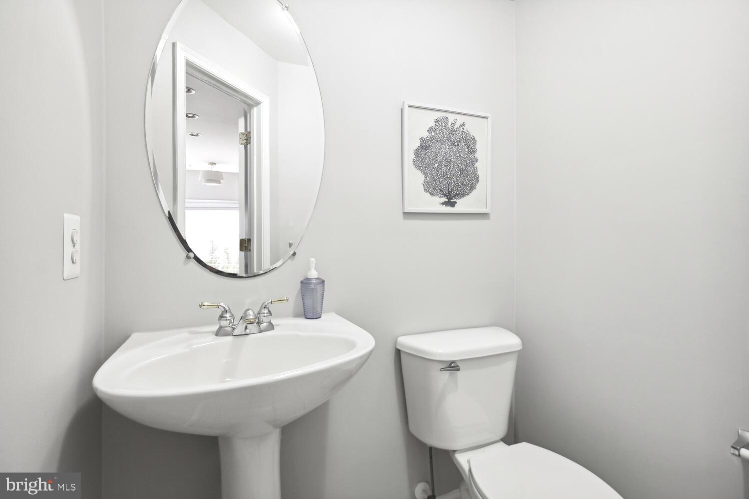 10258 Rutland Round Road, Unit 13 Columbia, MD 21044 - Photo 19 of 24 a bathroom with a toilet a sink and a mirror