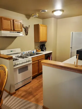a kitchen with a stove and a sink