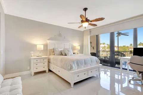 a bedroom with a large bed and flat tv screen on dresser