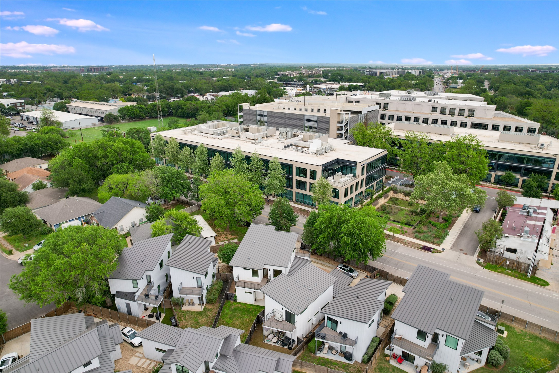 108 Tillery Street, Unit 1 Austin, TX 78702 - Photo 35 of 40 an aerial view of residential houses with outdoor space and street view