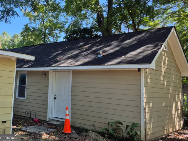 a backyard of a house