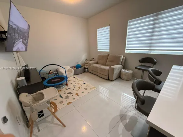 a living room with furniture