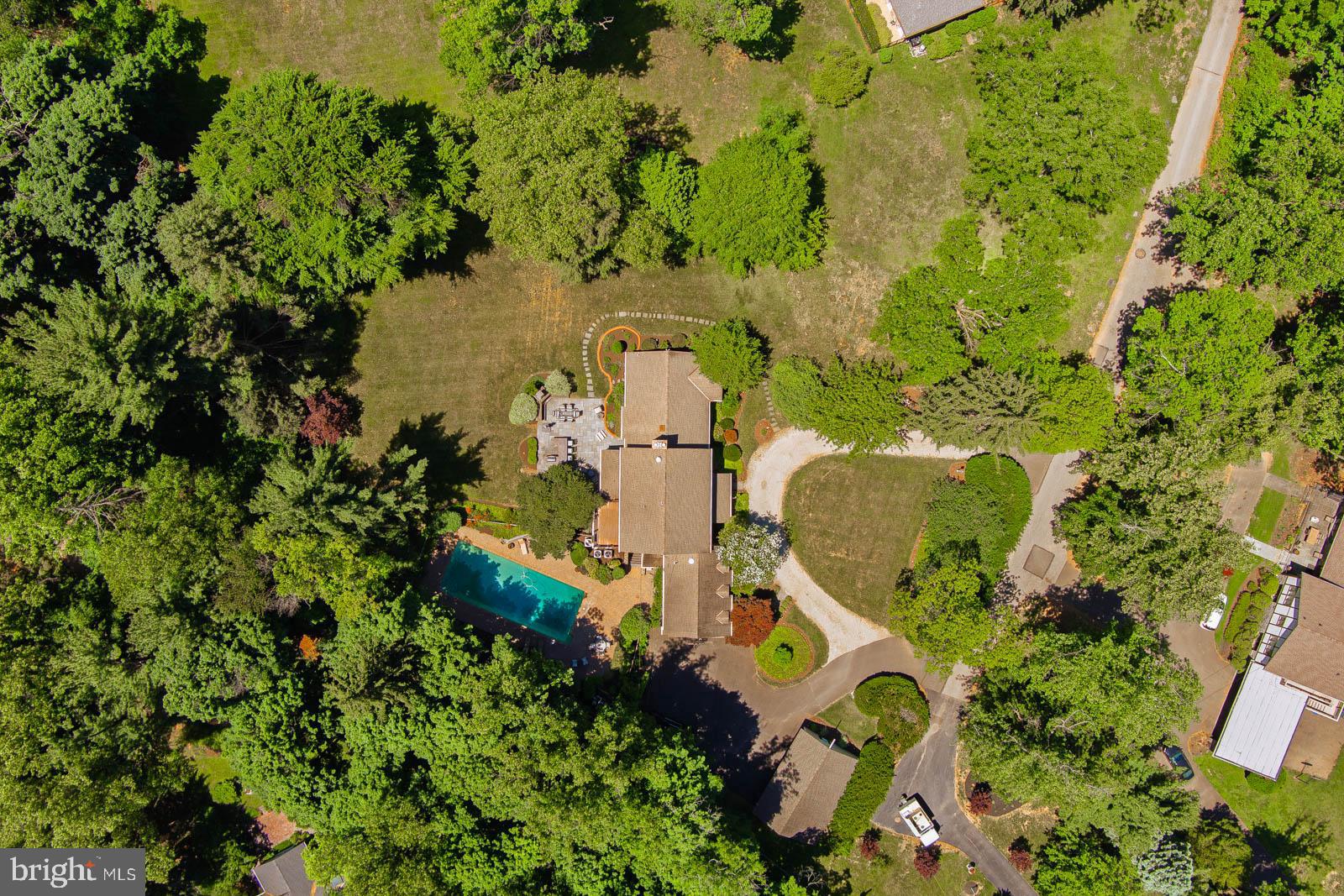1700 Old Welsh Road Huntingdon Valley, PA 19006 - Photo 95 of 105 an aerial view of residential house with outdoor space and trees all around
