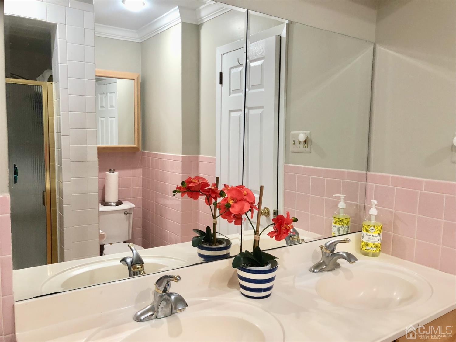 9 Devon Road Edison, NJ 08820 - Photo 15 of 58 a bathroom with a sink a vanity and a mirror