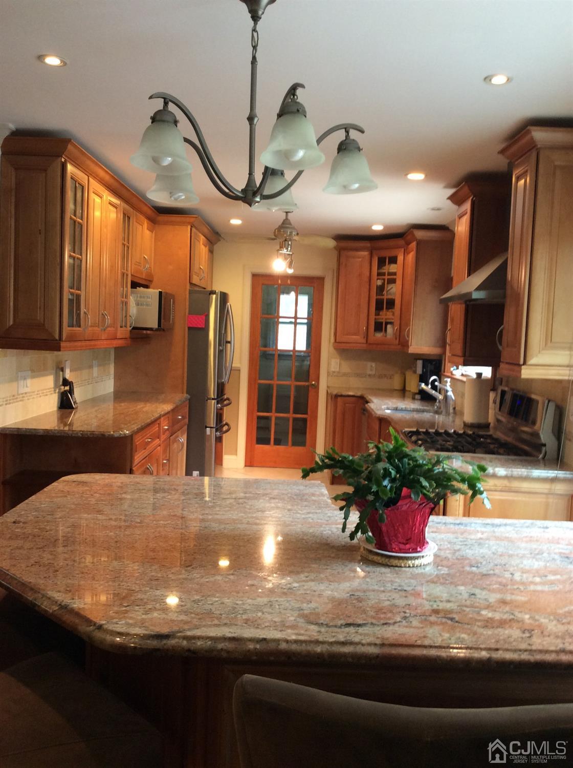 9 Devon Road Edison, NJ 08820 - Photo 47 of 58 a kitchen with kitchen island granite countertop a sink stainless steel appliances cabinets and a counter top space
