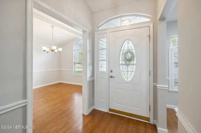 a view of livingroom with wooden floor