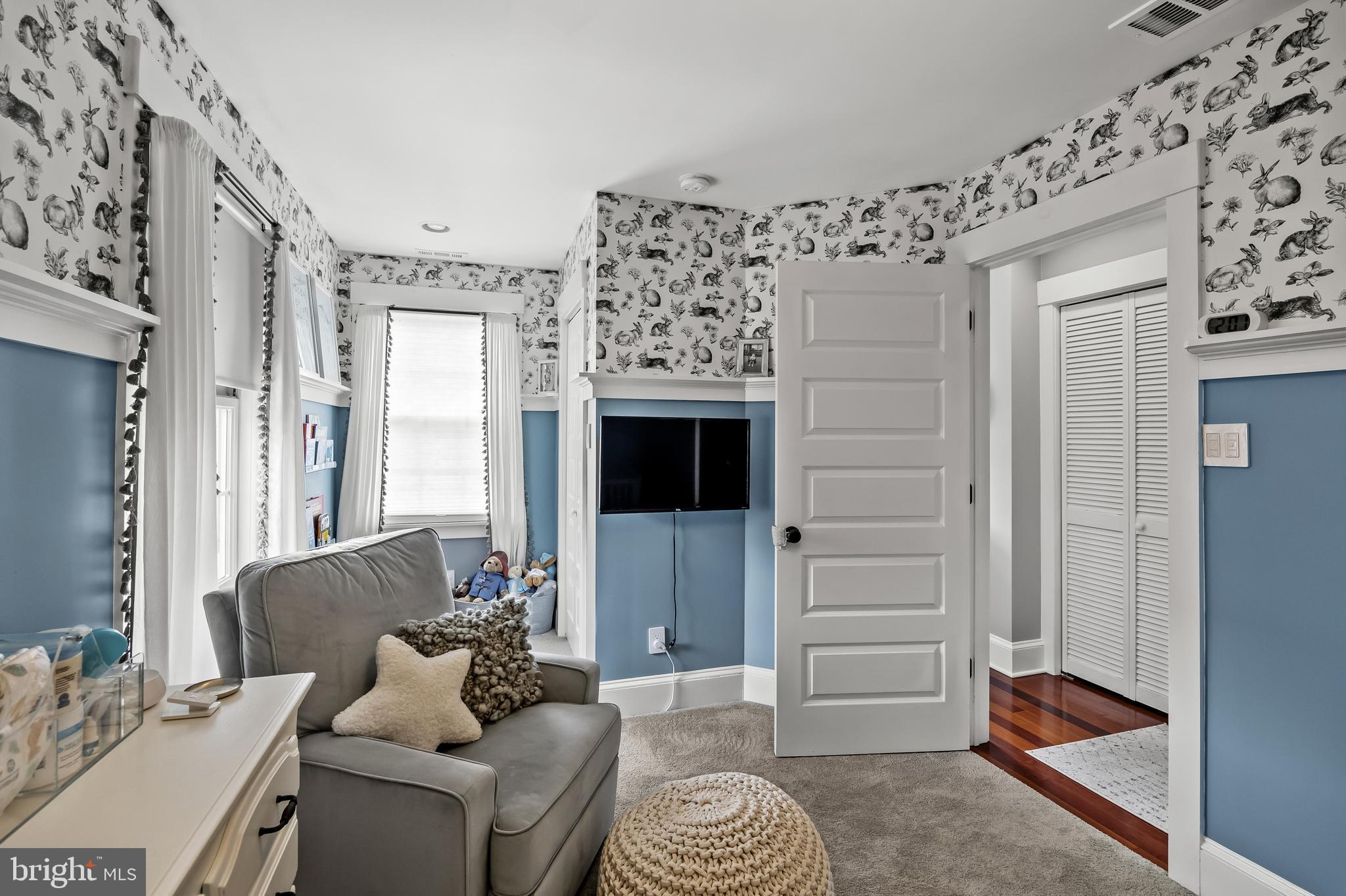 239 James Street Mount Ephraim, NJ 08059 - Photo 23 of 39 a living room with furniture and a flat screen tv
