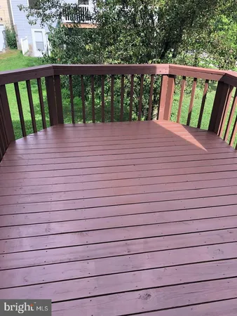 a view of wooden balcony