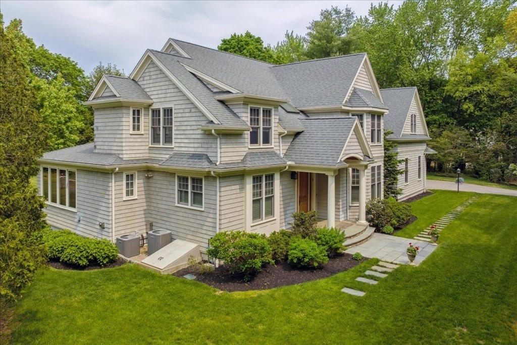 a aerial view of a house