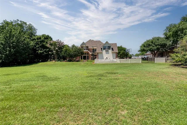 a view of a trees with a big yard and a large trees