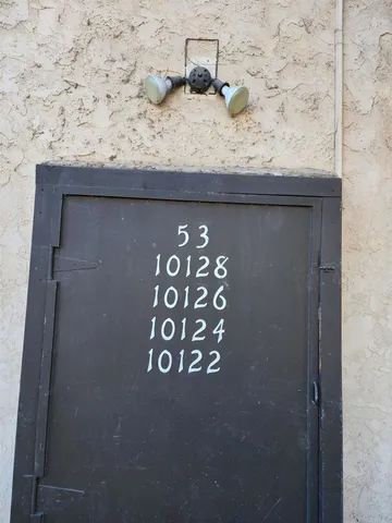 a view of a wooden door