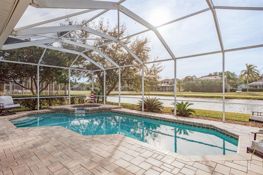 19216 Inlet Cove Court Lutz, FL 33558 - Photo 18 of 41 a view of a swimming pool with a yard and sitting area