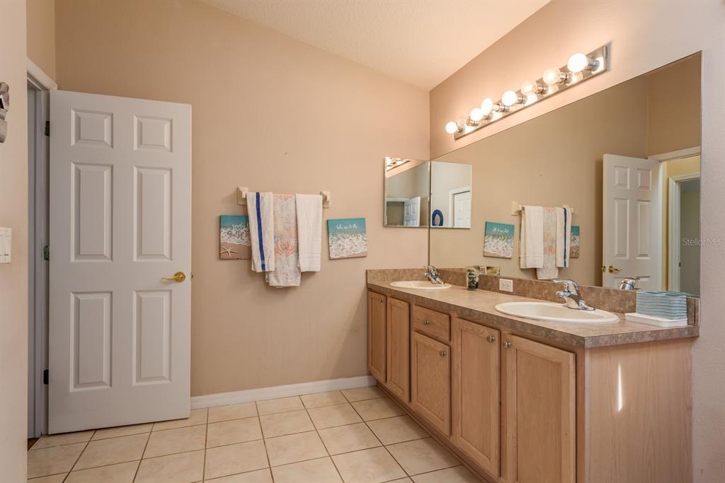 19216 Inlet Cove Court Lutz, FL 33558 - Photo 21 of 41 a bathroom with a sink a mirror and a shower