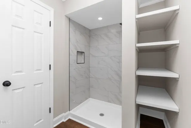 a bathroom with a shower