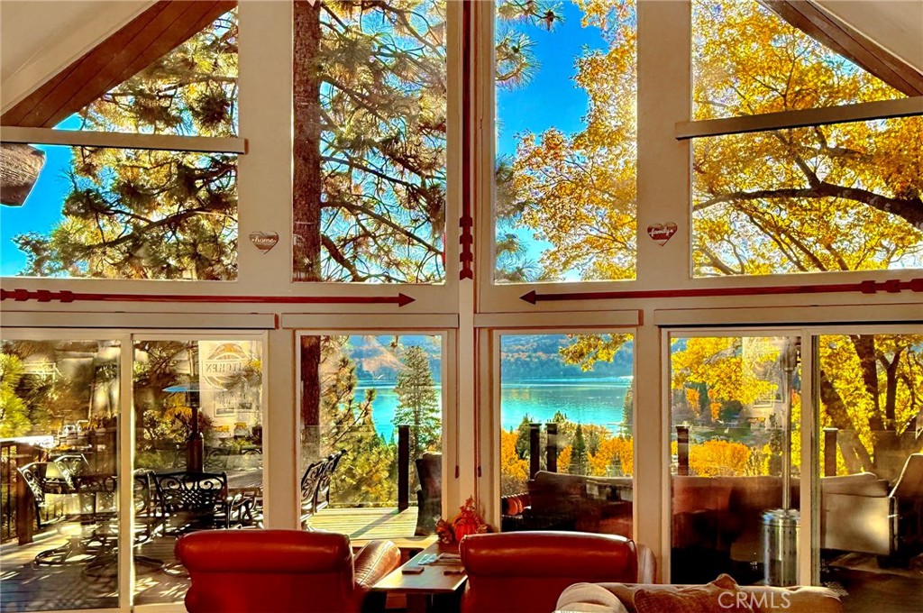 27550 North Bay Road Lake Arrowhead, CA 92352 - Photo 3 of 53 a view of a large window with an outdoor view
