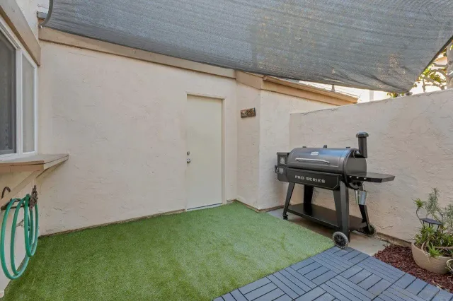 a view of outdoor space with seating