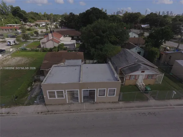 an aerial view of a house