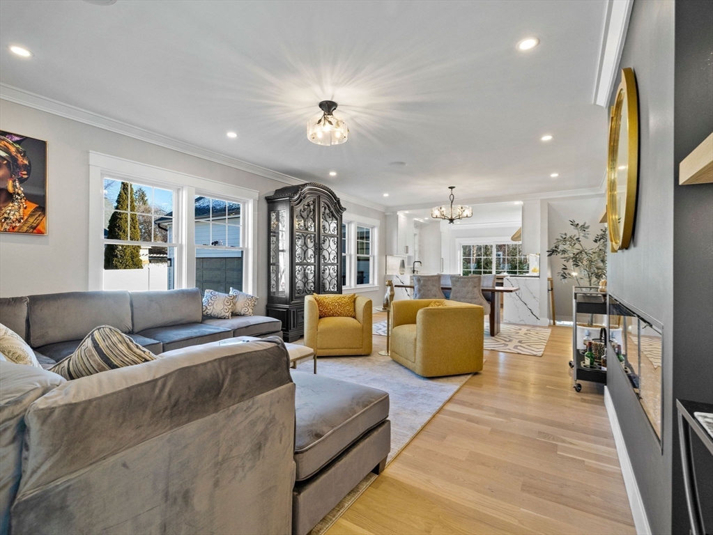 58 Townly Road Watertown, MA 02472 - Photo 8 of 42 a living room with furniture and a flat screen tv