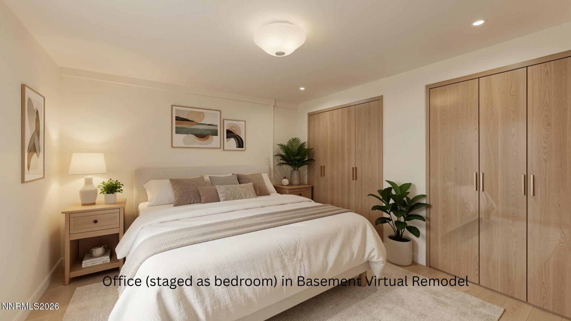 4920 Plumas Street Reno, NV 89509 - Photo 24 of 36 a bedroom with a bed and a potted plant
