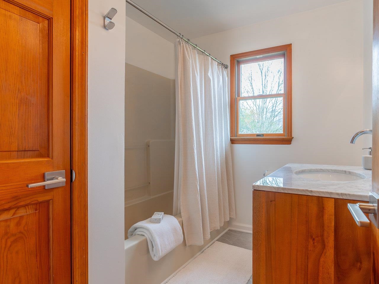 6041 Williams Run Road Port Republic, VA 24471 - Photo 40 of 68 a bathroom with a granite countertop sink and a mirror