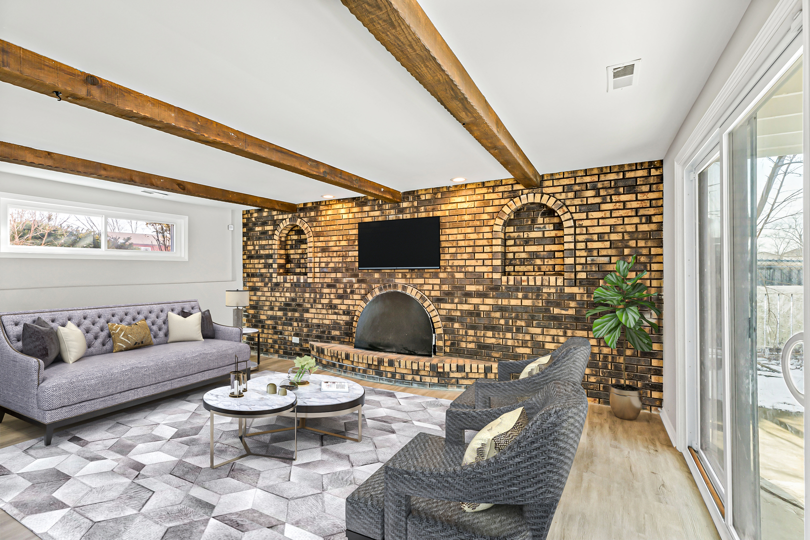 58 Cloverleaf Road Matteson, IL 60443 - Photo 15 of 19 a living room with furniture and a fireplace