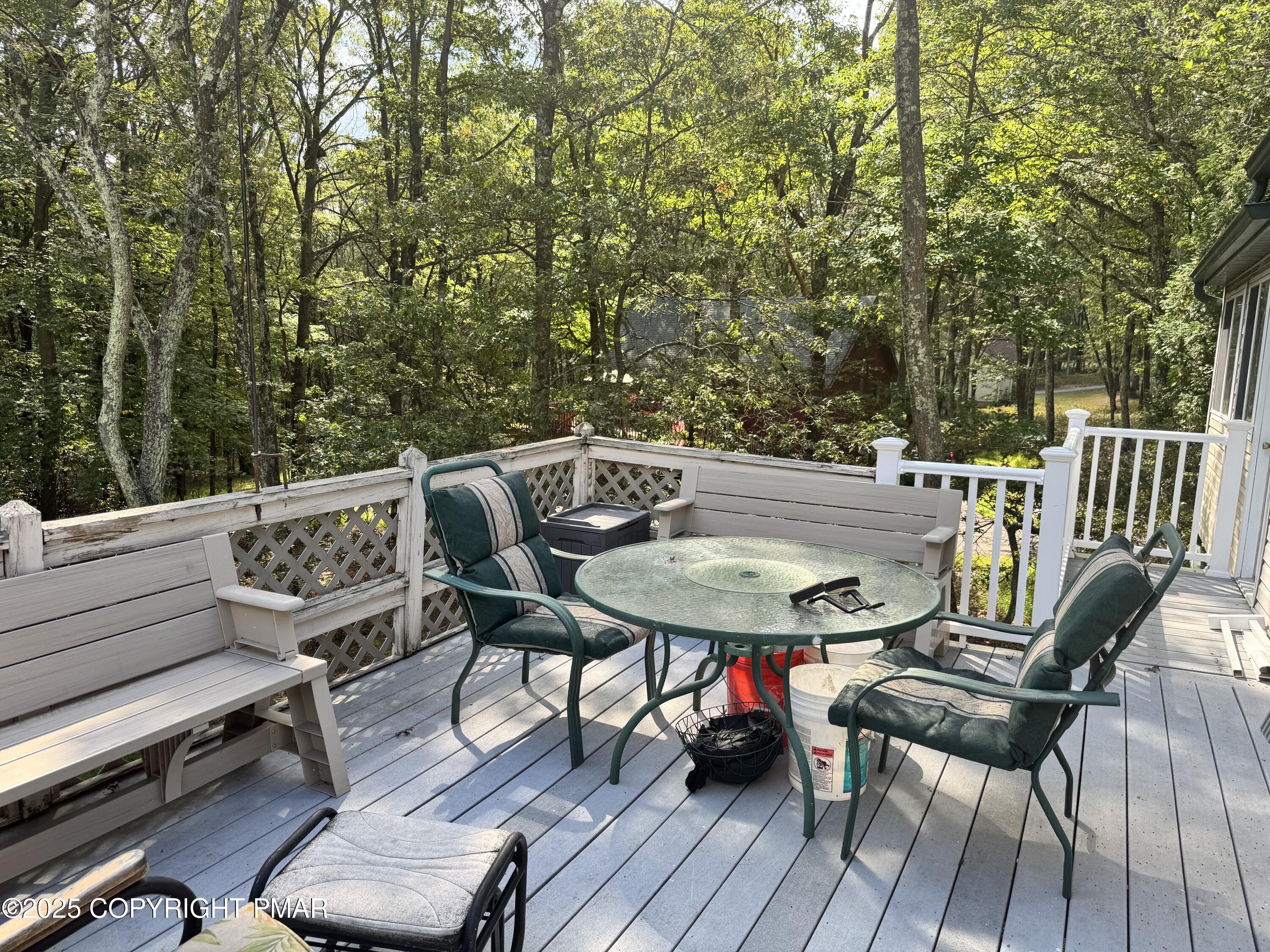 692 Watercrest Avenue Effort, PA 18330 - Photo 26 of 40 a view of balcony with wooden floor and outdoor seating