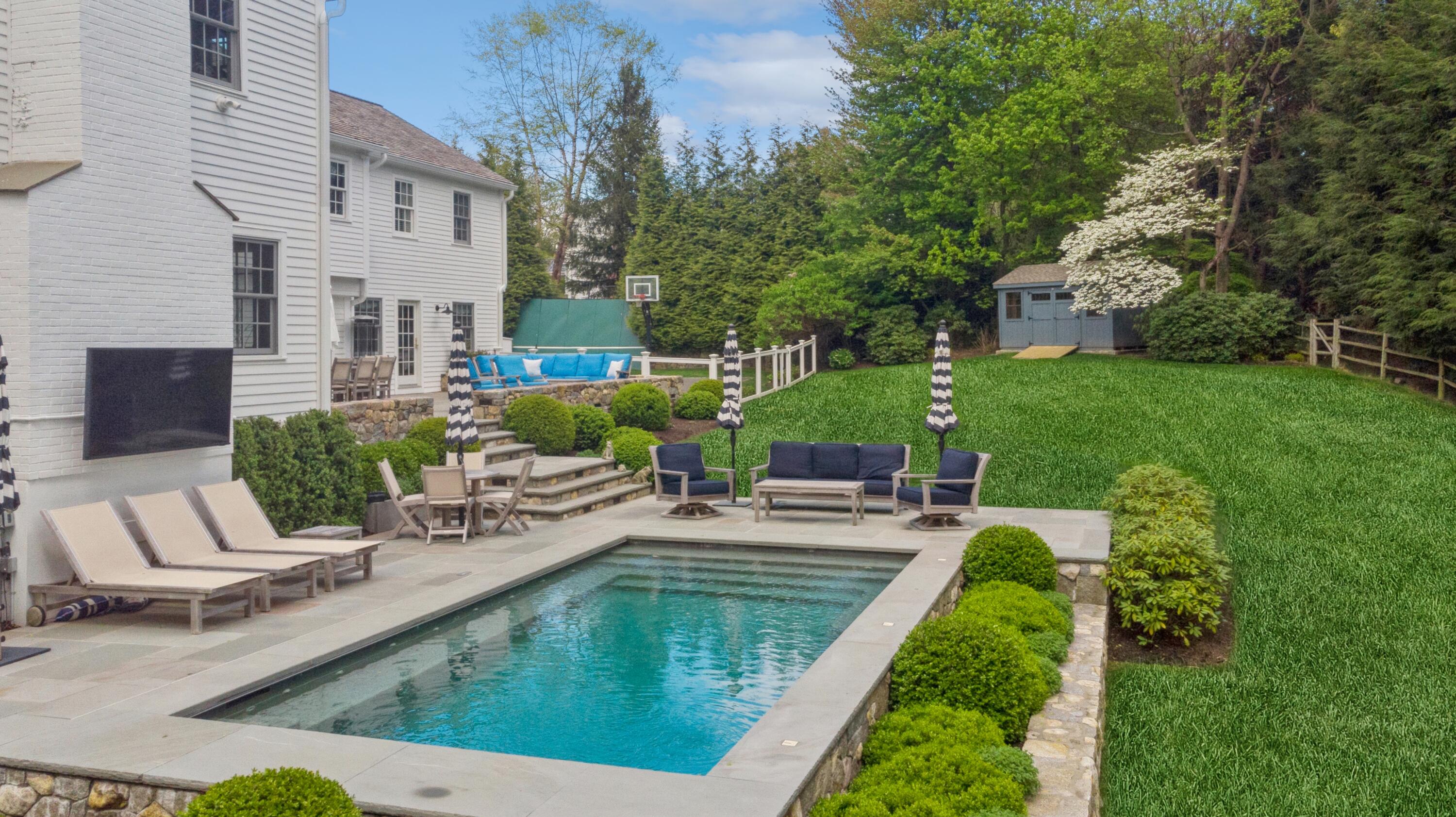 64 Summit Ridge Road New Canaan, CT 06840 - Photo 29 of 39 a view of a house with backyard and sitting area