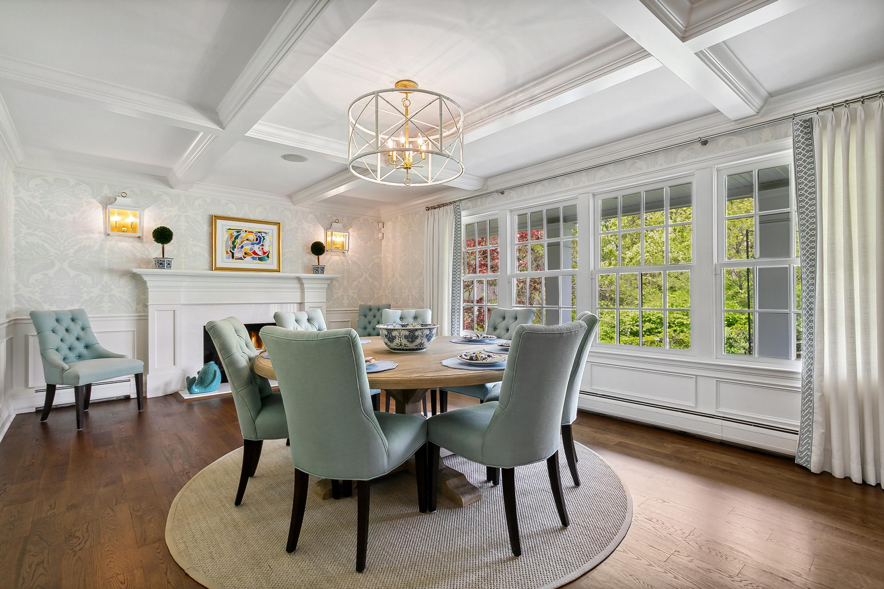 64 Summit Ridge Road New Canaan, CT 06840 - Photo 9 of 39 a view of a dining room with furniture window and wooden floor