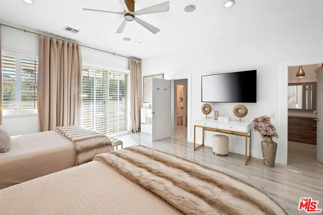 a view of a swimming pool with an outdoor space