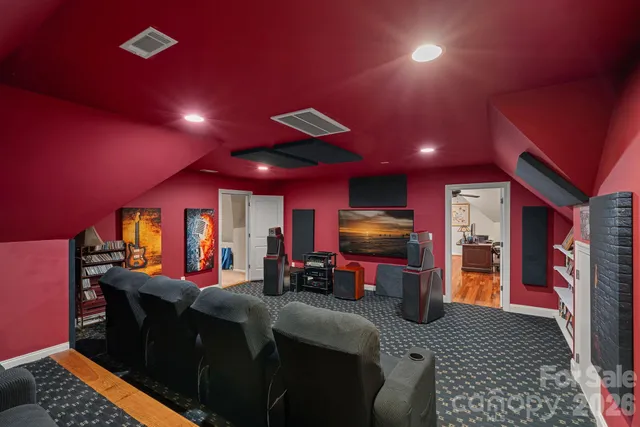 an aerial view of a house with outdoor space