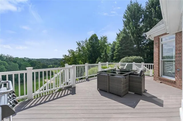 a view of a chair and tables