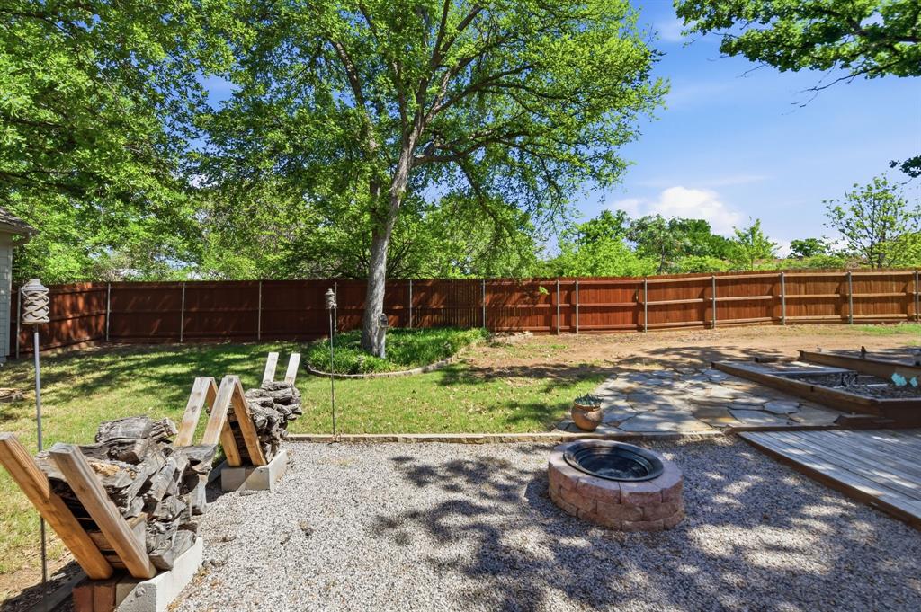 505 Highland Oak Point, TX 75068 - Photo 35 of 38 a view of a backyard with couches and swimming pool