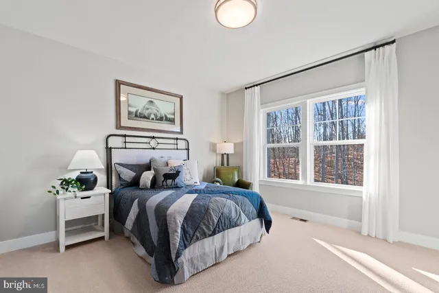 a bedroom with bed and a window