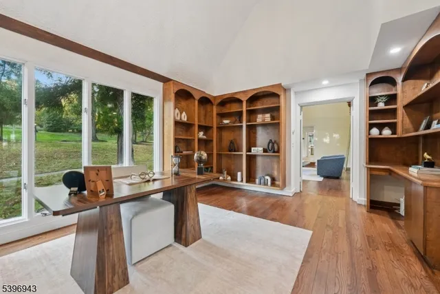 a lobby with furniture and window