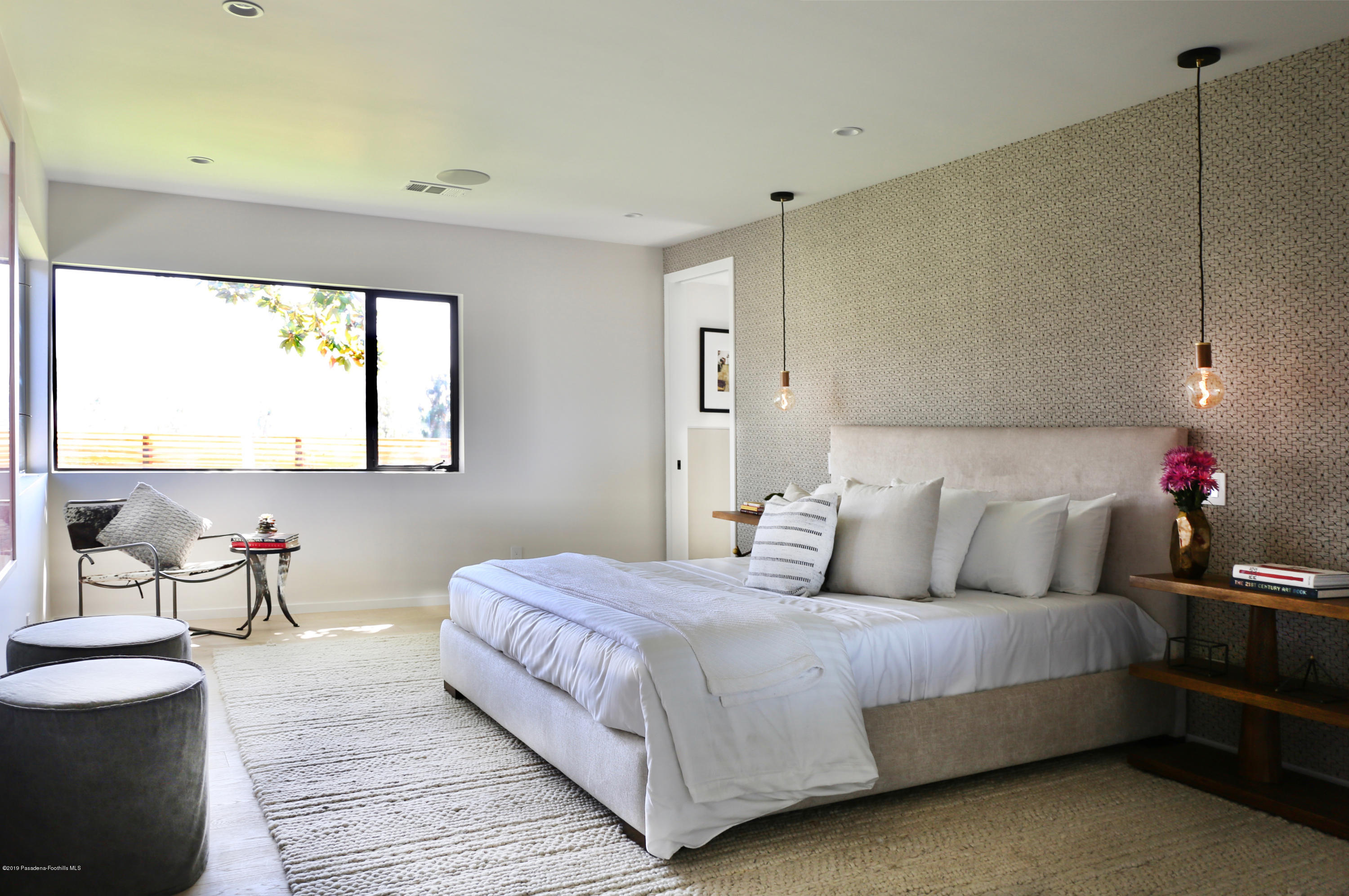 250 La Mirada Road Pasadena, CA 91105 - Photo 36 of 42 a bedroom with a bed and window