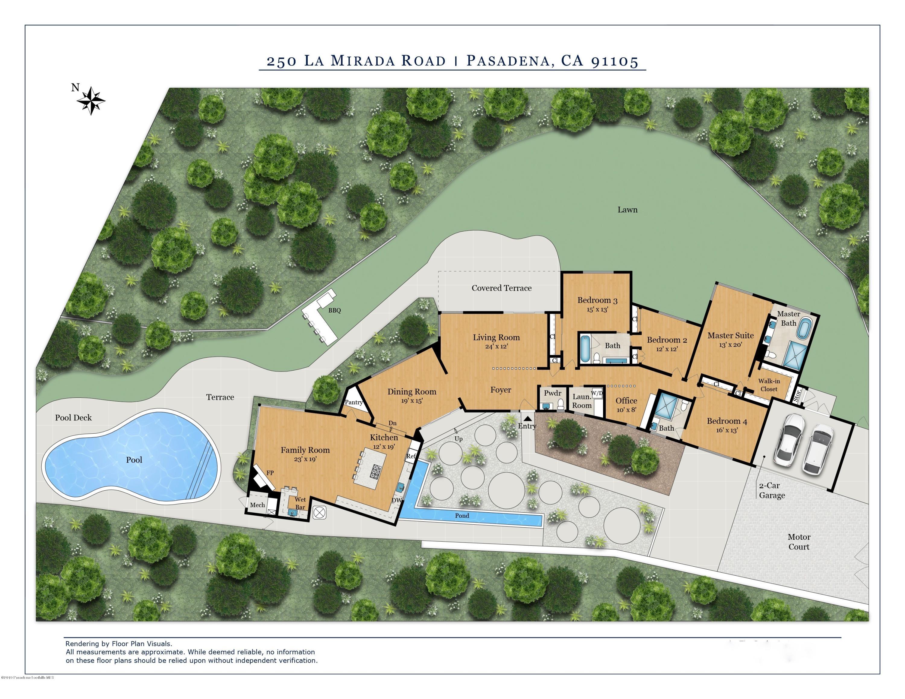 250 La Mirada Road Pasadena, CA 91105 - Photo 42 of 42 an aerial view of a house with a yard