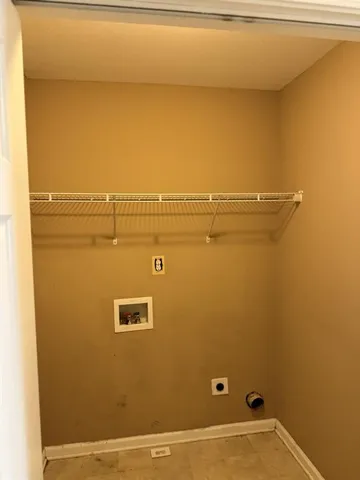 an empty room with a workbench