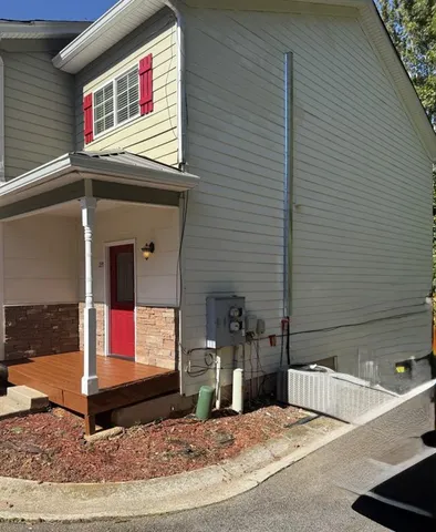 a view of hallway with stairs
